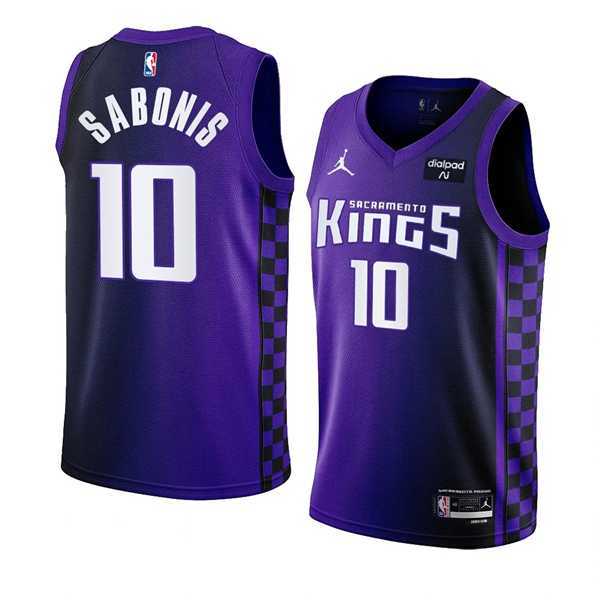 Men%27s Sacramento Kings #10 Domantas Sabonis Purple 2023-24 Statement Edition Swingman Stitched Jersey Dzhi->sacramento kings->NBA Jersey